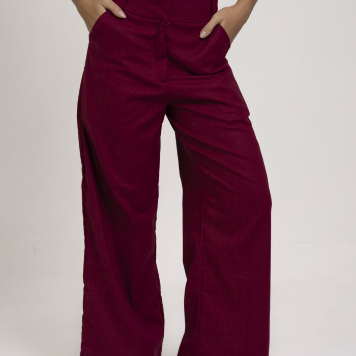 Calça julie linho – vinho