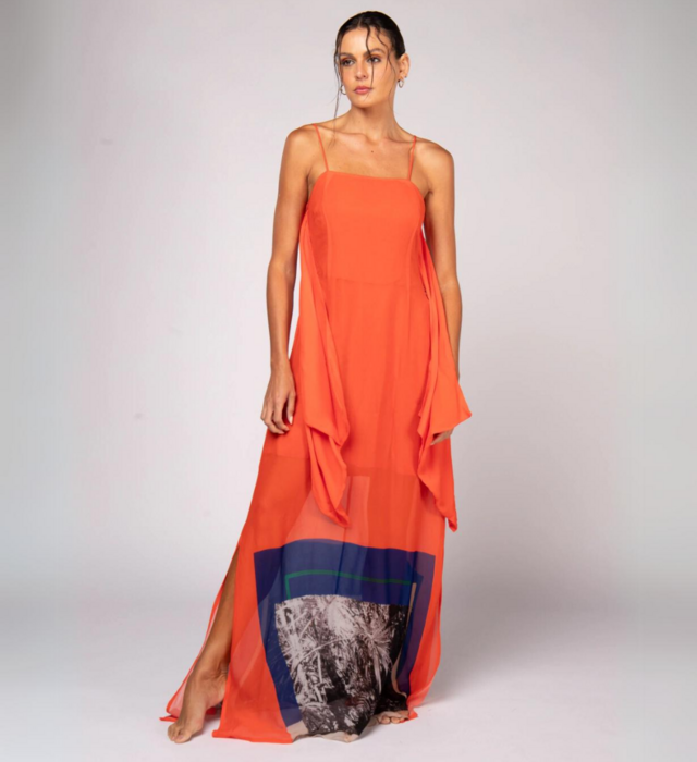 Vestido Margot | Estampa Niemeyer Orange